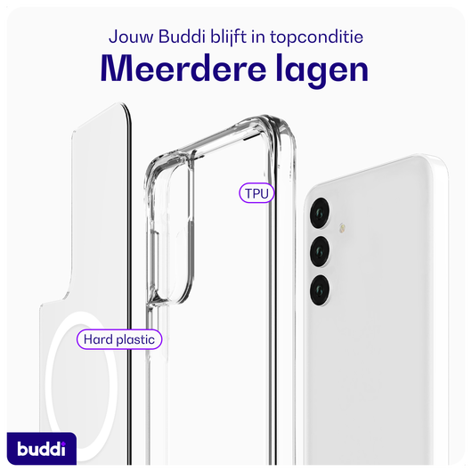 Buddi Core Samsung Galaxy A55 Hoesje MagSafe Back Cover Transparant afbeelding 7