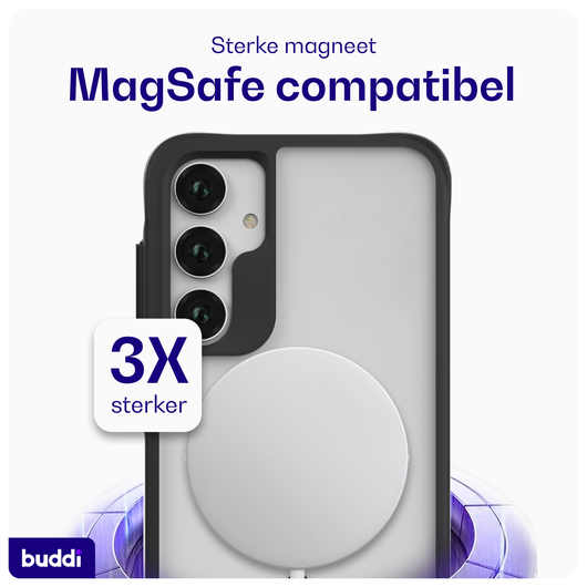 Buddi Hybrid Samsung Galaxy A55 Hoesje MagSafe Back Cover Matte Zwart afbeelding 3