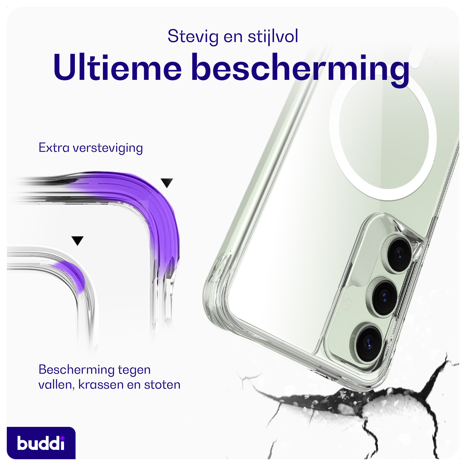 Buddi Core Samsung Galaxy S24 FE Hoesje MagSafe Back Cover Transparant afbeelding 2