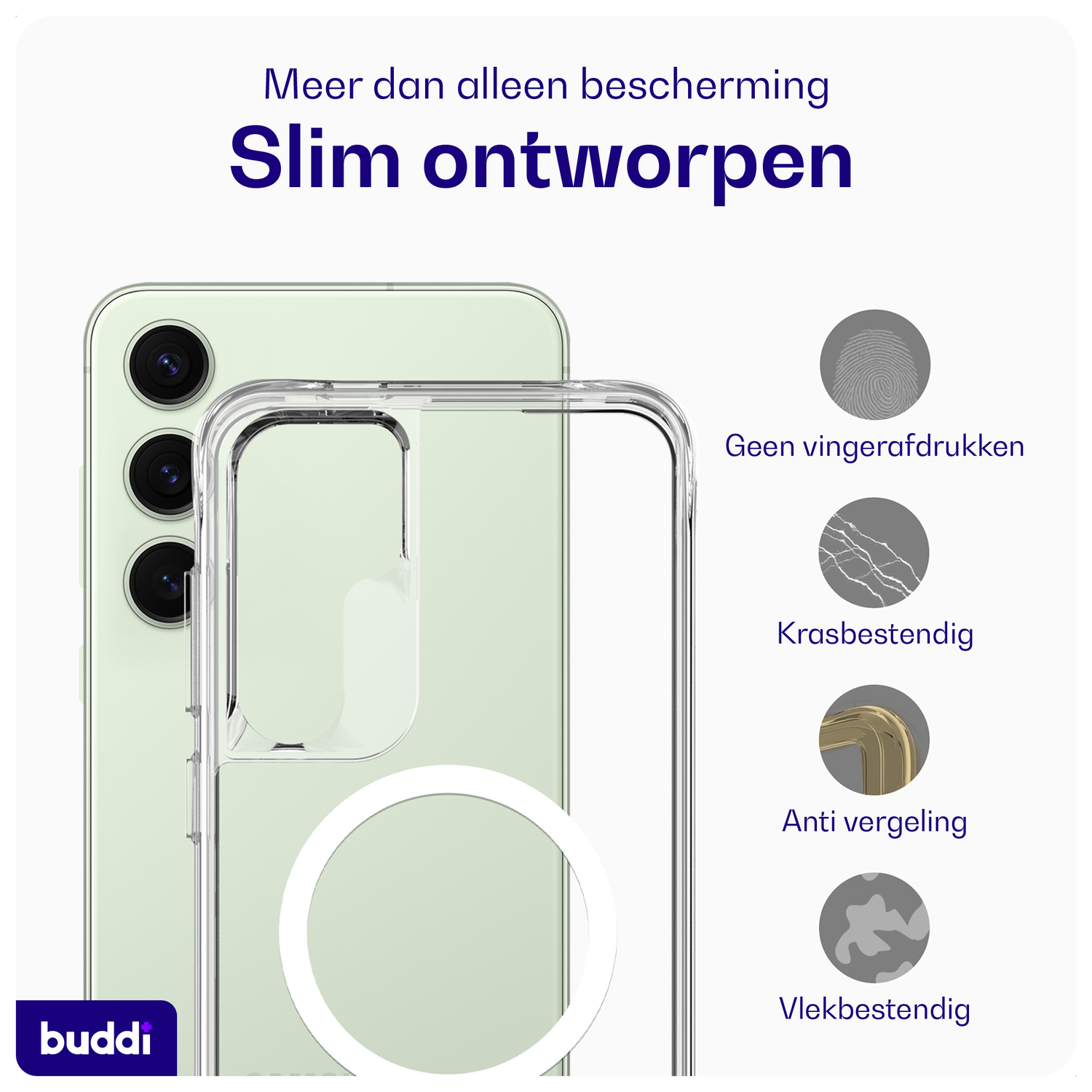 Buddi Core Samsung Galaxy S24 FE Hoesje MagSafe Back Cover Transparant afbeelding 4
