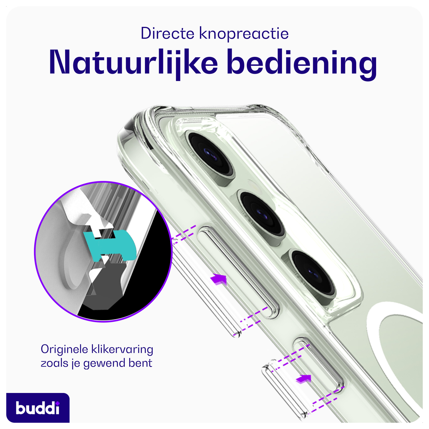 Buddi Core Samsung Galaxy S24 FE Hoesje MagSafe Back Cover Transparant afbeelding 5