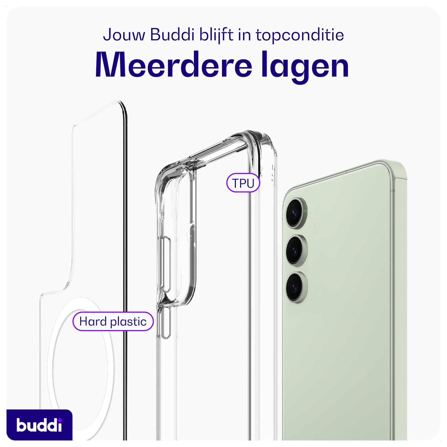 Buddi Core Samsung Galaxy S24 FE Hoesje MagSafe Back Cover Transparant afbeelding 7