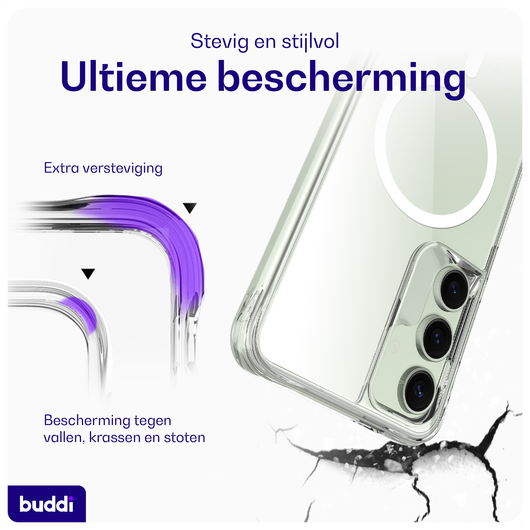 Buddi Core Samsung Galaxy S24 FE Hoesje MagSafe Back Cover Transparant afbeelding 2
