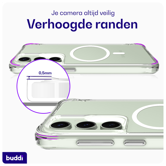 Buddi Core Samsung Galaxy S24 FE Hoesje MagSafe Back Cover Transparant afbeelding 6
