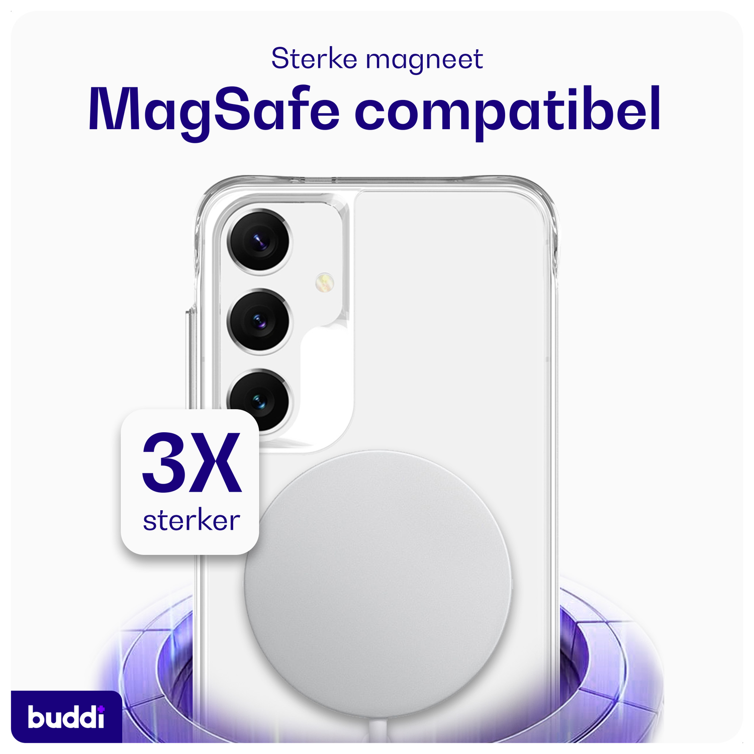 Buddi Core Samsung Galaxy S25 / S24 Hoesje MagSafe Back Cover Transparant afbeelding 3