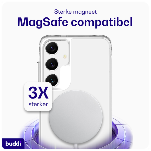 Buddi Core Samsung Galaxy S25 / S24 Hoesje MagSafe Back Cover Transparant afbeelding 3