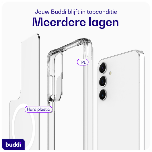 Buddi Core Samsung Galaxy S25 / S24 Hoesje MagSafe Back Cover Transparant afbeelding 7