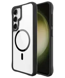 Buddi Hybrid Samsung Galaxy S25 / S24 Hoesje MagSafe Transparant Zwart afbeelding