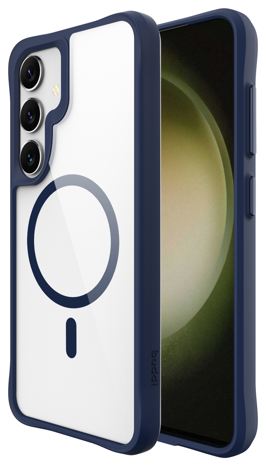 Buddi Hybrid Samsung Galaxy S25 / S24 Hoesje MagSafe Transparant Blauw afbeelding 1