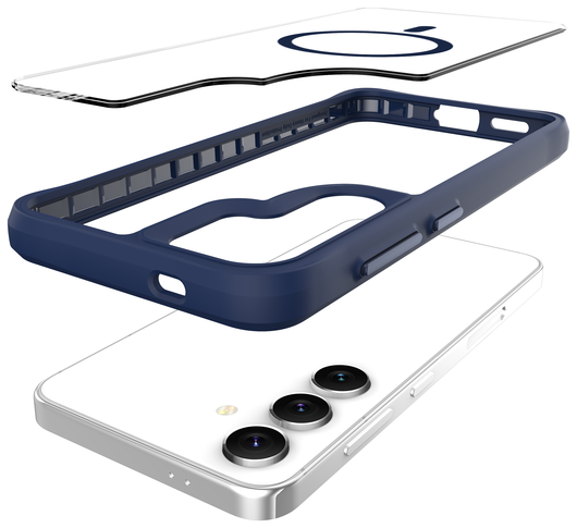 Buddi Hybrid Samsung Galaxy S25 / S24 Hoesje MagSafe Transparant Blauw afbeelding 10