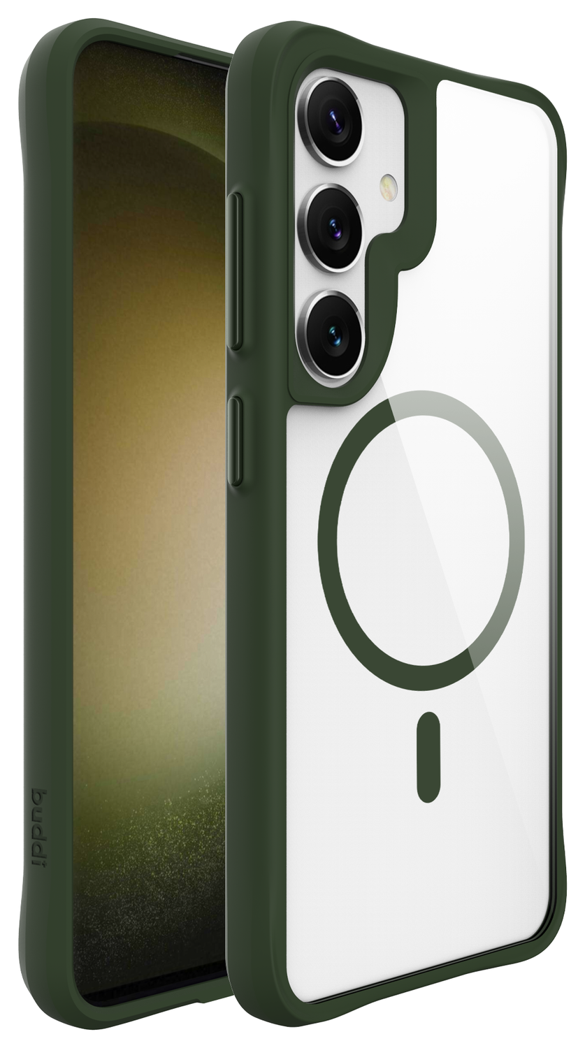 Buddi Hybrid Samsung Galaxy S25 / S24 Hoesje MagSafe Transparant Groen afbeelding 8