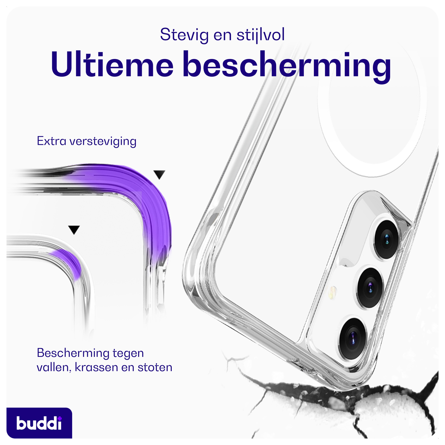 Buddi Core Samsung Galaxy S25 Plus / S24 Plus Hoesje MagSafe Transparant afbeelding 2