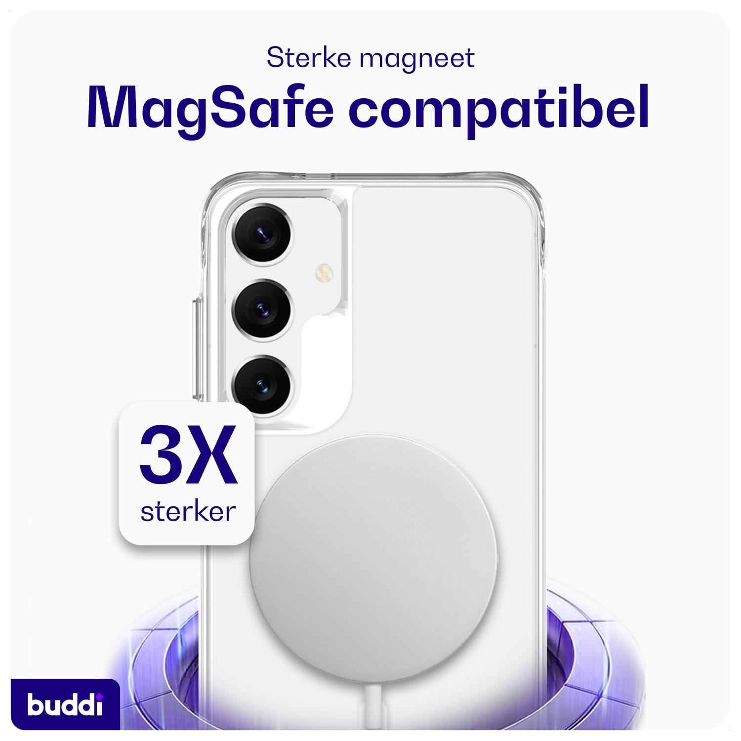 Buddi Core Samsung Galaxy S25 Plus / S24 Plus Hoesje MagSafe Transparant afbeelding 3
