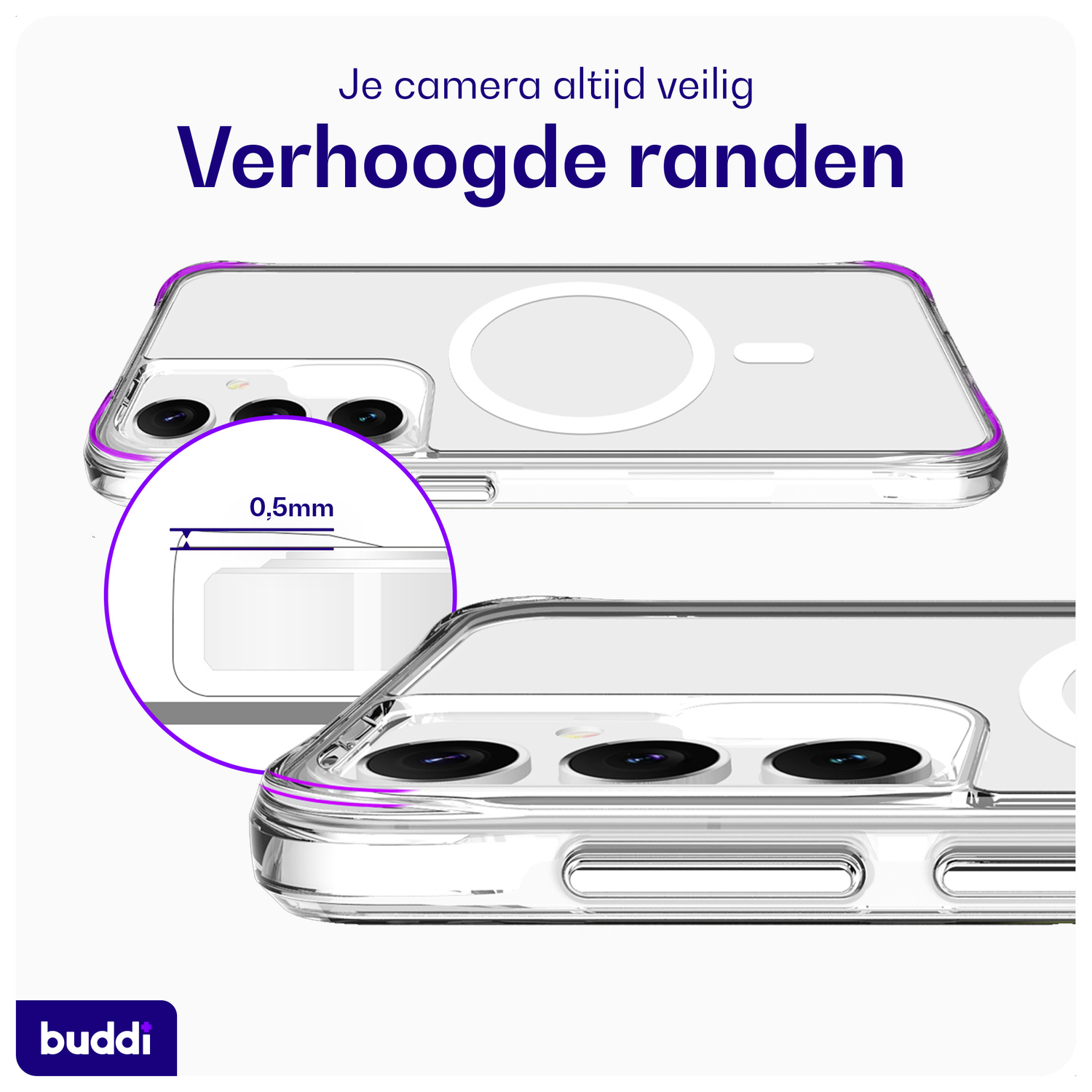 Buddi Core Samsung Galaxy S25 Plus / S24 Plus Hoesje MagSafe Transparant afbeelding 6