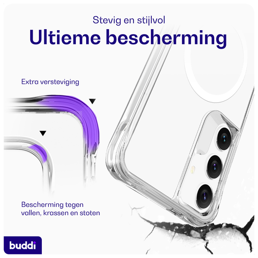 Buddi Core Samsung Galaxy S25 Plus / S24 Plus Hoesje MagSafe Transparant afbeelding 2