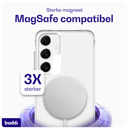 Buddi Core Samsung Galaxy S25 Plus / S24 Plus Hoesje MagSafe Transparant afbeelding 3