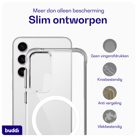 Buddi Core Samsung Galaxy S25 Plus / S24 Plus Hoesje MagSafe Transparant afbeelding 4