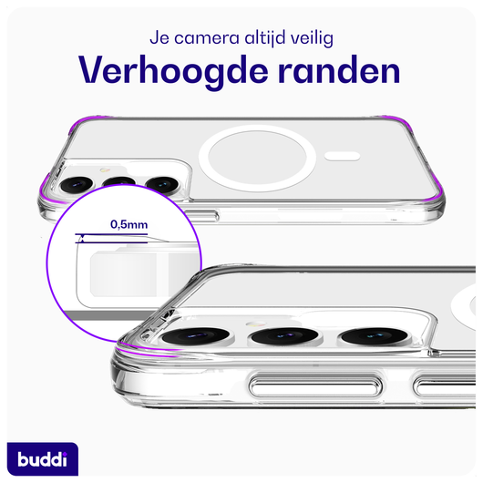 Buddi Core Samsung Galaxy S25 Plus / S24 Plus Hoesje MagSafe Transparant afbeelding 6