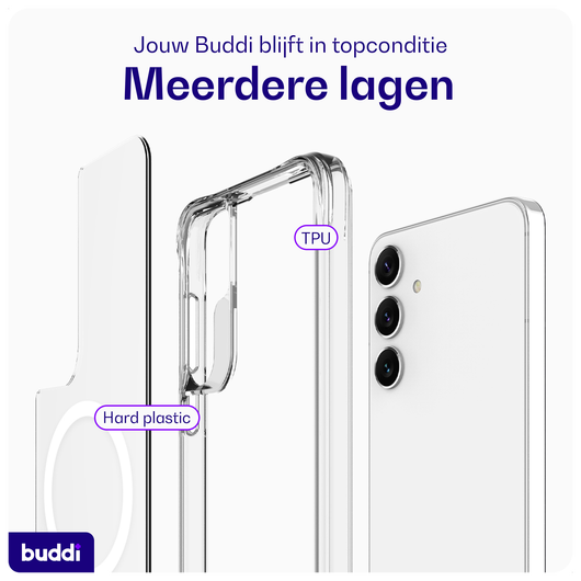 Buddi Core Samsung Galaxy S25 Plus / S24 Plus Hoesje MagSafe Transparant afbeelding 7
