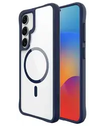 Buddi Hybrid Samsung Galaxy S25 Plus / S24 Plus Hoesje MagSafe Transparant Blauw afbeelding