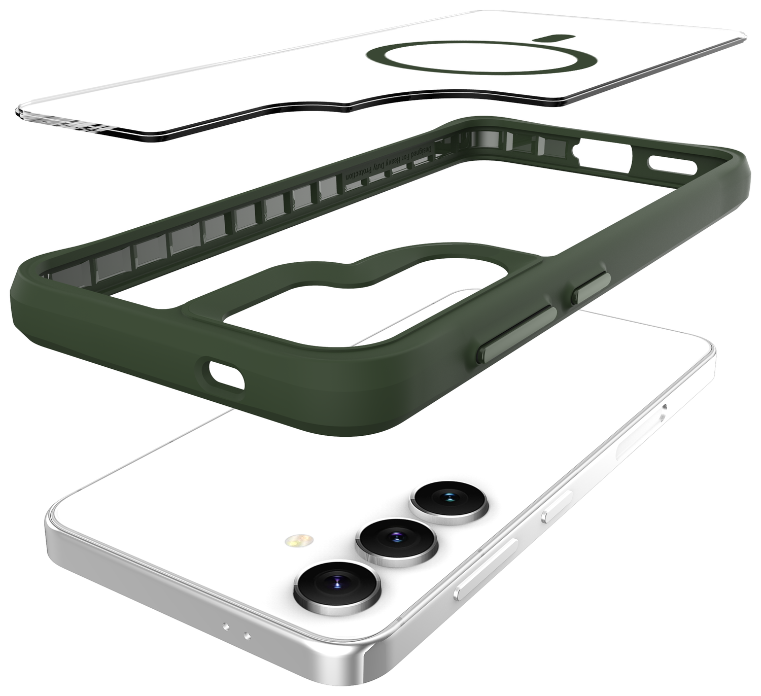 Buddi Hybrid Samsung Galaxy S25 Plus / S24 Plus Hoesje MagSafe Transparant Groen afbeelding 10