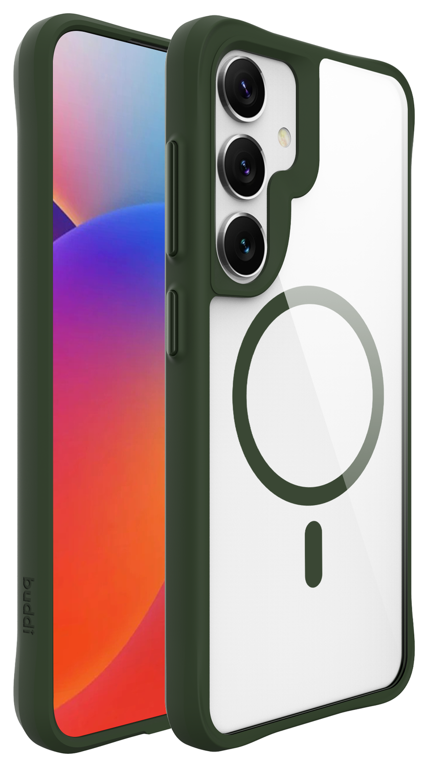 Buddi Hybrid Samsung Galaxy S25 Plus / S24 Plus Hoesje MagSafe Transparant Groen afbeelding 8