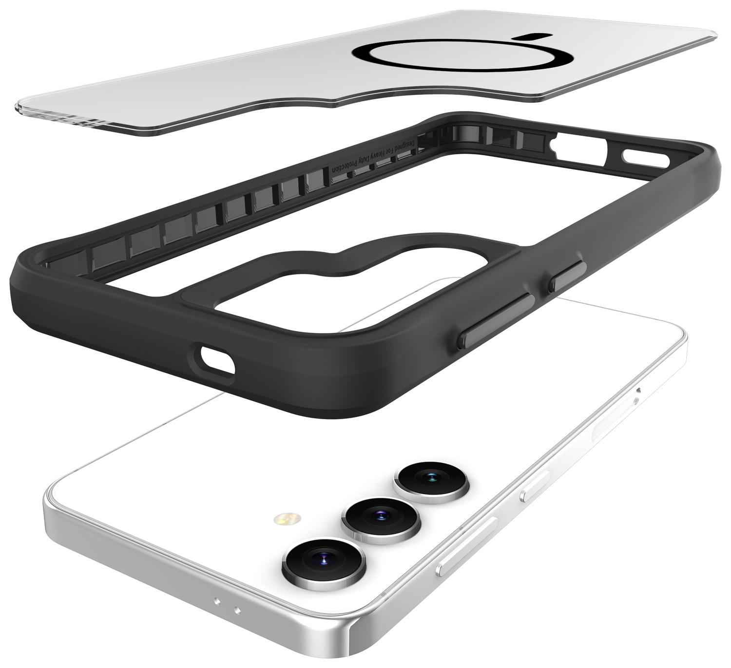 Buddi Hybrid Samsung Galaxy S25 Plus / S24 Plus Hoesje MagSafe Matte Zwart afbeelding 10
