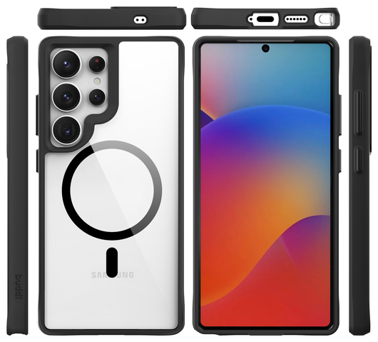 Buddi Hybrid Samsung Galaxy S25 Ultra Hoesje MagSafe Transparant Zwart afbeelding 9