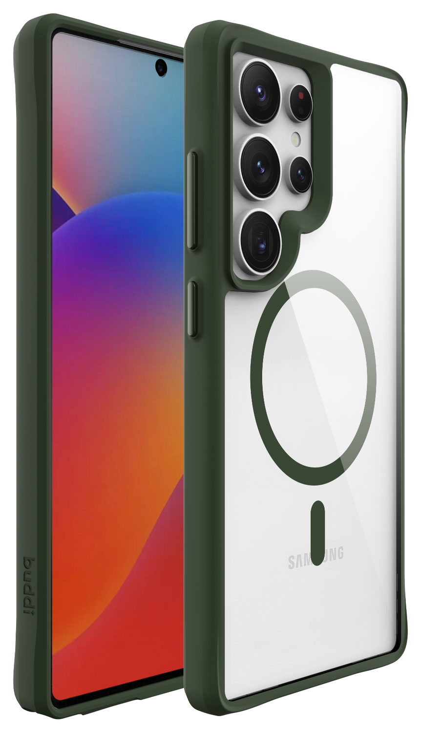 Buddi Hybrid Samsung Galaxy S25 Ultra Hoesje MagSafe Transparant Groen afbeelding 8
