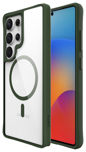 Buddi Hybrid Samsung Galaxy S25 Ultra Hoesje MagSafe Transparant Groen afbeelding 1