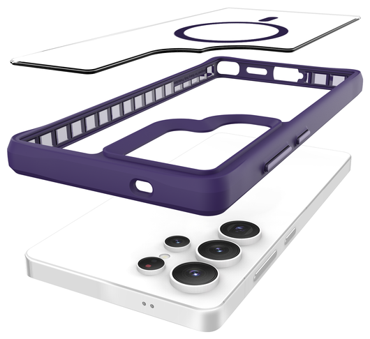 Buddi Hybrid Samsung Galaxy S25 Ultra Hoesje MagSafe Transparant Paars afbeelding 10