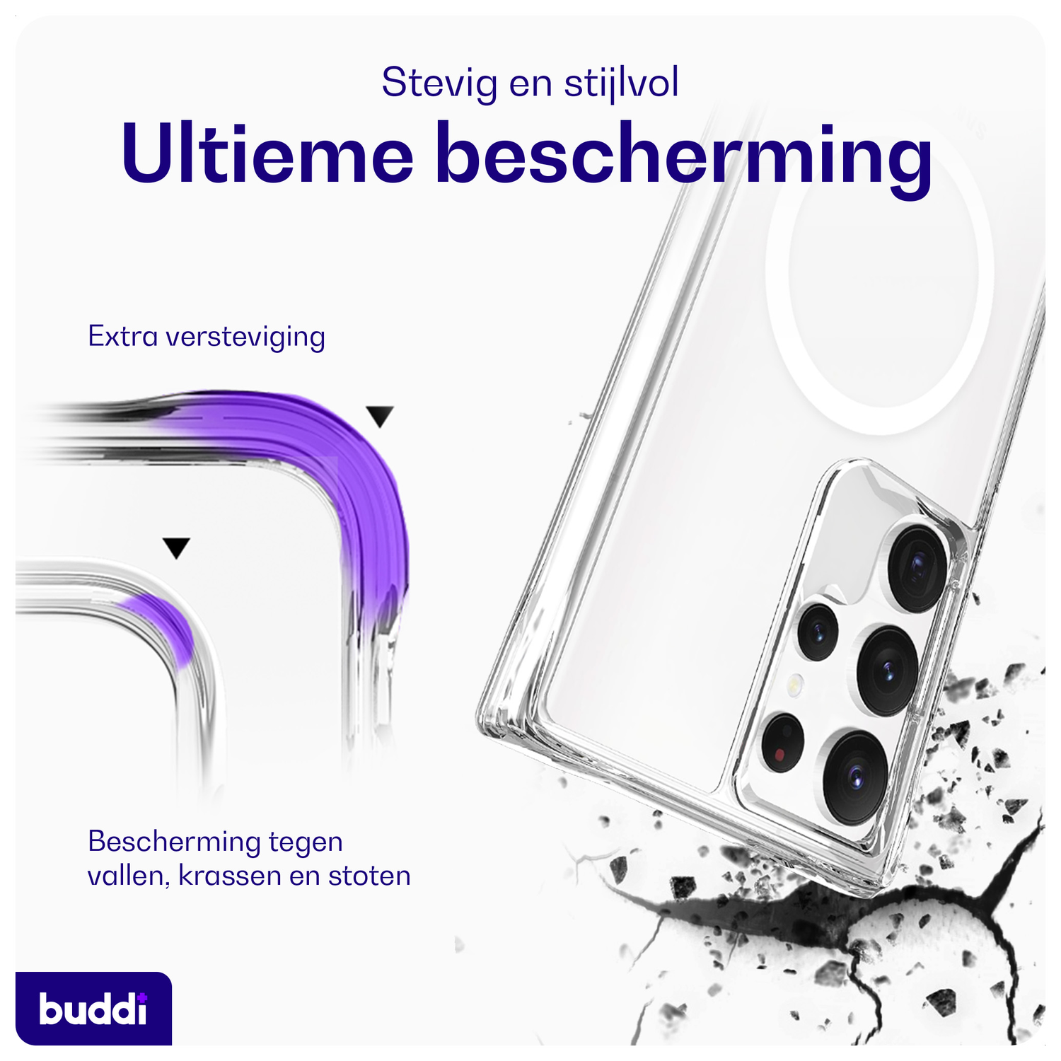 Buddi Core Samsung Galaxy S24 Ultra Hoesje MagSafe Back Cover Transparant afbeelding 2
