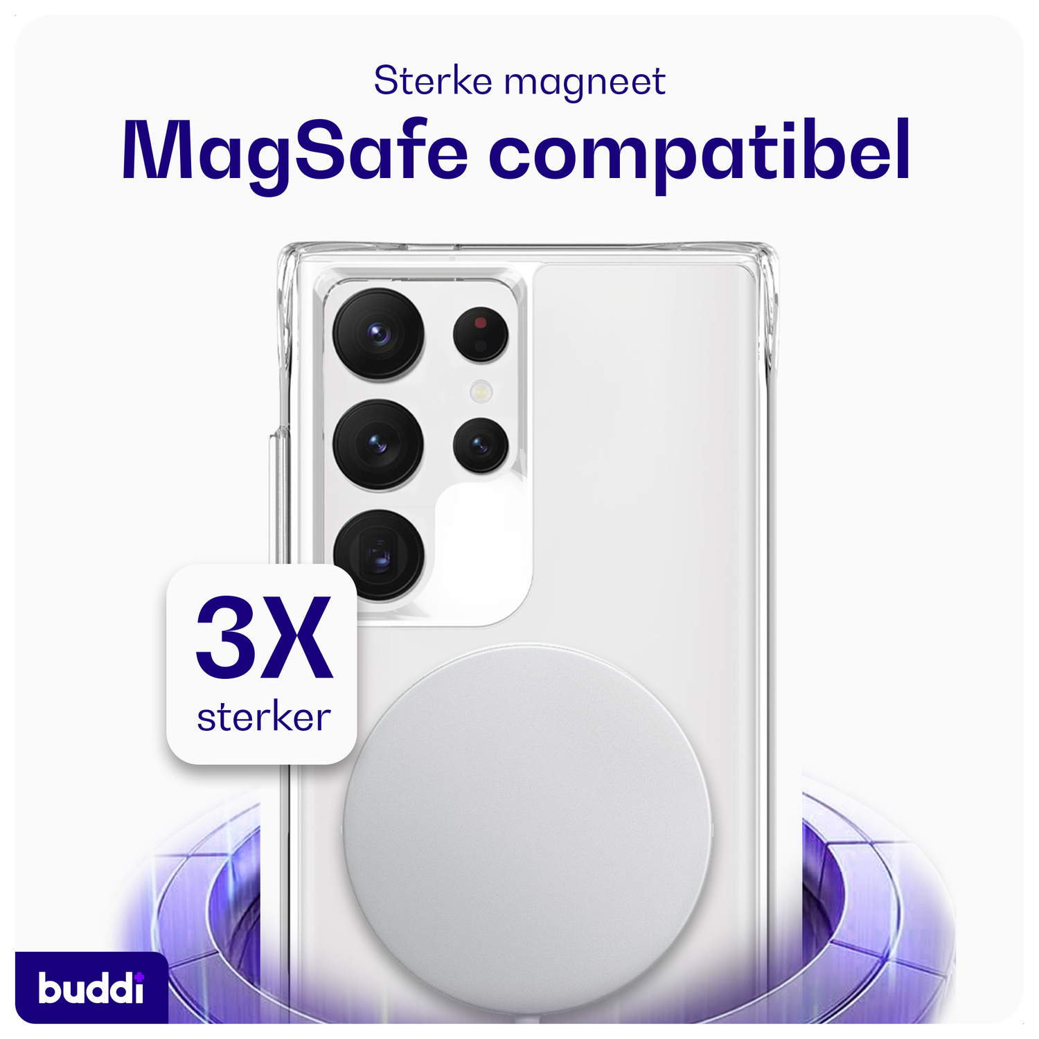 Buddi Core Samsung Galaxy S24 Ultra Hoesje MagSafe Back Cover Transparant afbeelding 3