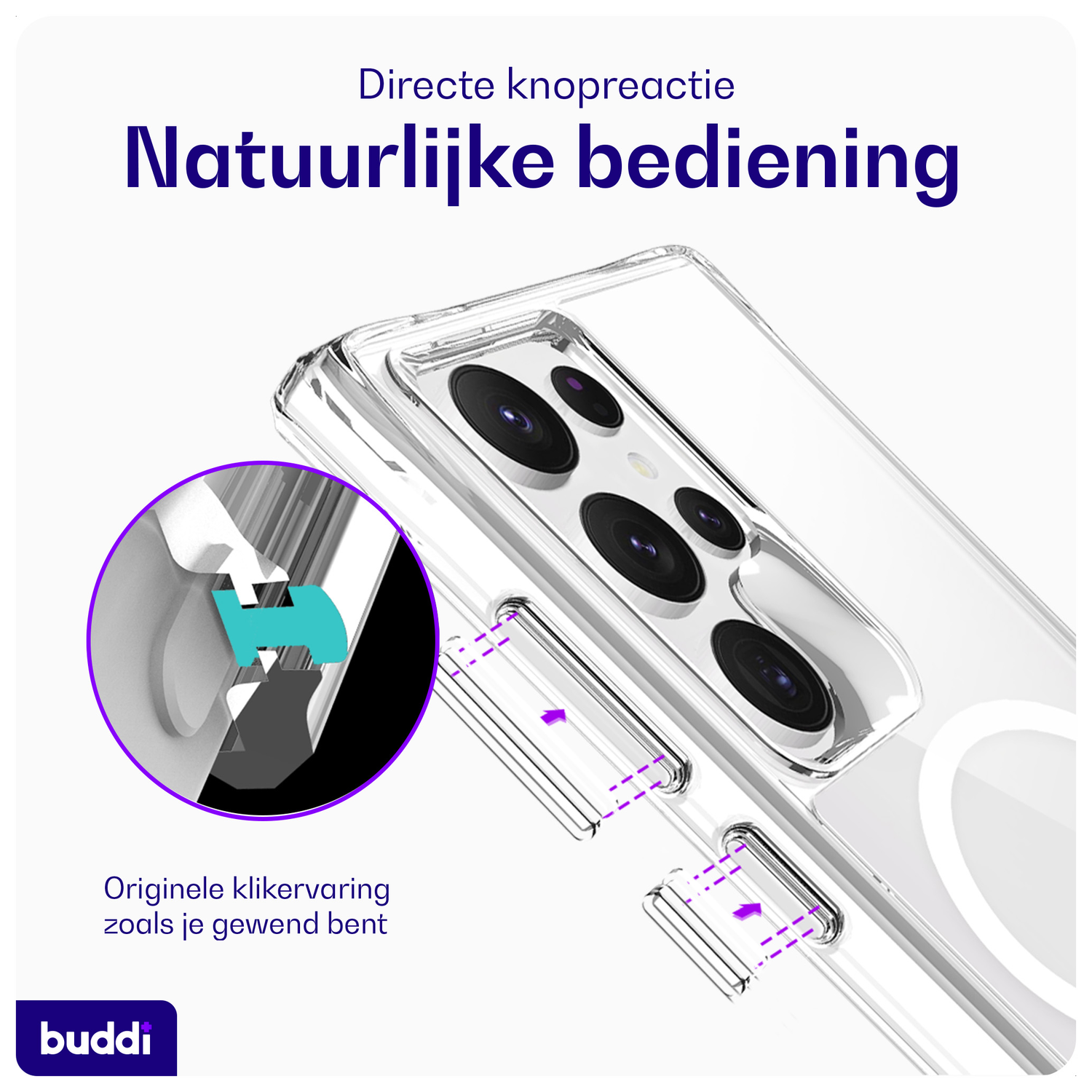 Buddi Core Samsung Galaxy S24 Ultra Hoesje MagSafe Back Cover Transparant afbeelding 4