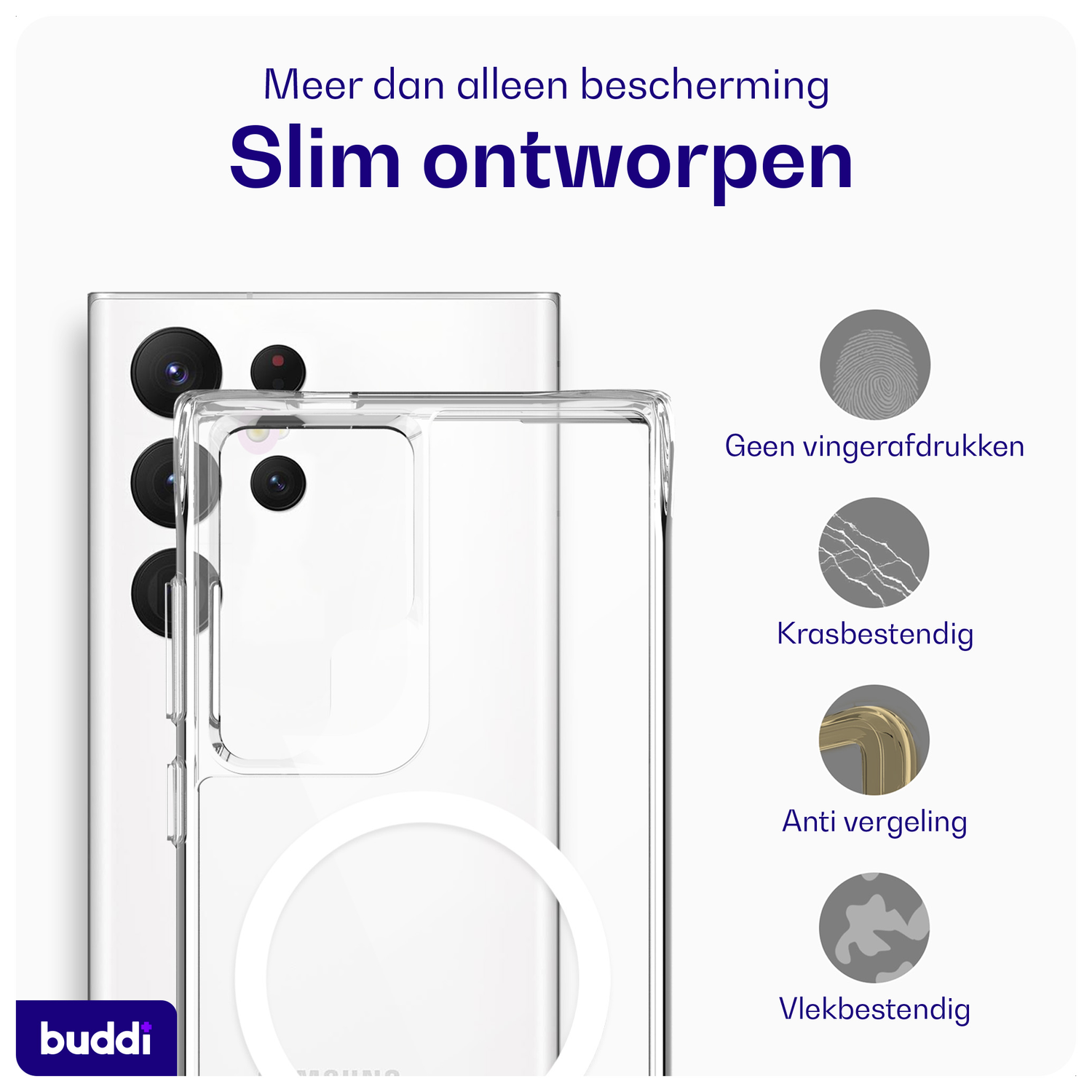 Buddi Core Samsung Galaxy S24 Ultra Hoesje MagSafe Back Cover Transparant afbeelding 5