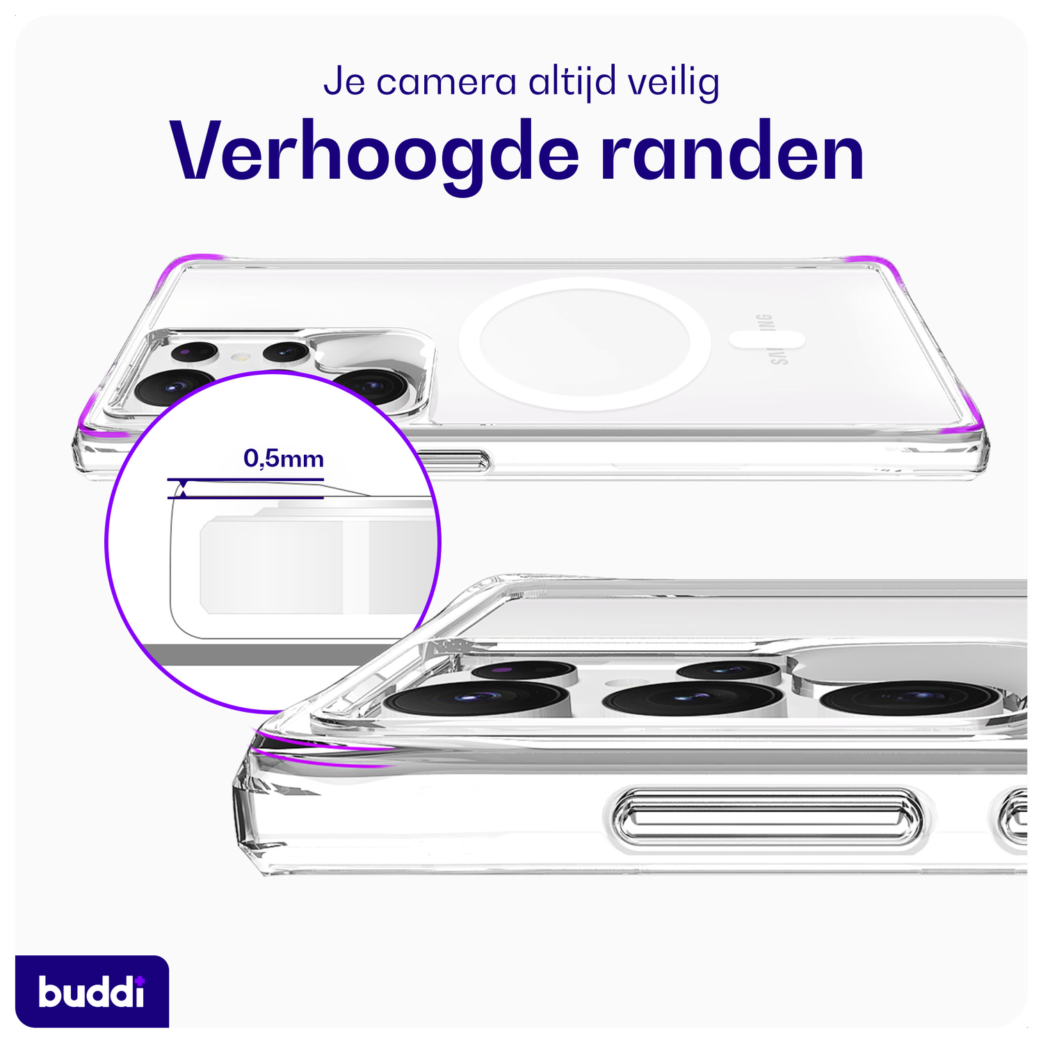 Buddi Core Samsung Galaxy S24 Ultra Hoesje MagSafe Back Cover Transparant afbeelding 7