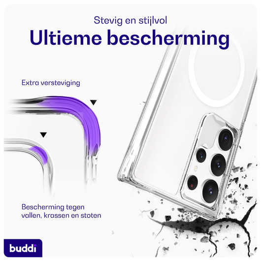 Buddi Core Samsung Galaxy S24 Ultra Hoesje MagSafe Back Cover Transparant afbeelding 2