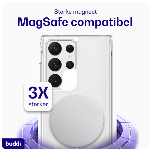 Buddi Core Samsung Galaxy S24 Ultra Hoesje MagSafe Back Cover Transparant afbeelding 3