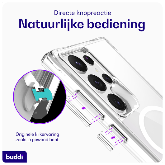 Buddi Core Samsung Galaxy S24 Ultra Hoesje MagSafe Back Cover Transparant afbeelding 4