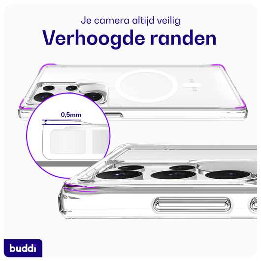 Buddi Core Samsung Galaxy S24 Ultra Hoesje MagSafe Back Cover Transparant afbeelding 7