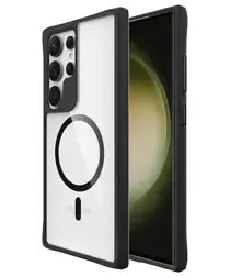 Buddi Hybrid Samsung Galaxy S24 Ultra Hoesje MagSafe Transparant Zwart afbeelding