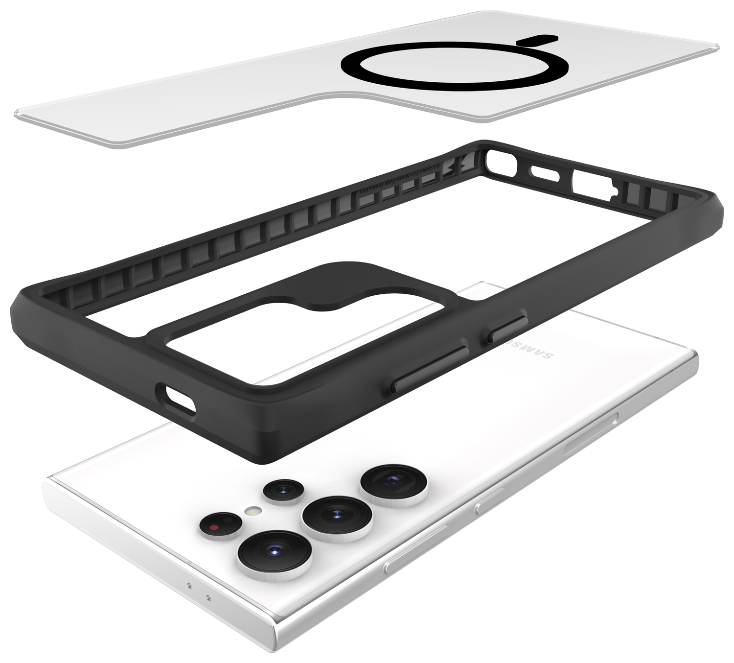 Buddi Hybrid Samsung Galaxy S24 Ultra Hoesje MagSafe Matte Zwart afbeelding 10