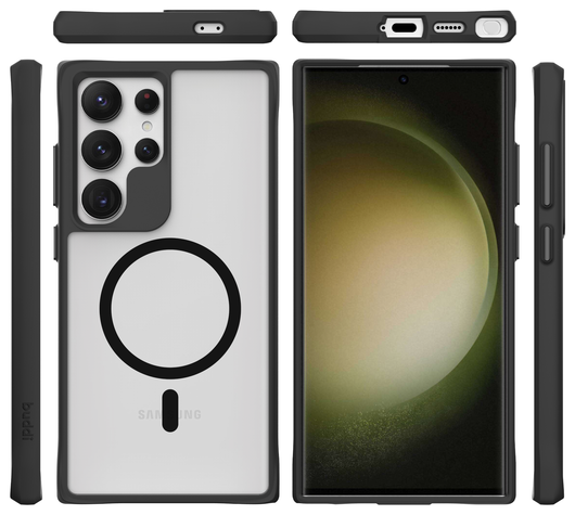 Buddi Hybrid Samsung Galaxy S24 Ultra Hoesje MagSafe Matte Zwart afbeelding 9