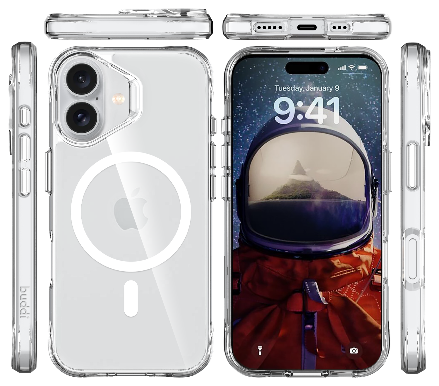 Buddi Core Apple iPhone 16 Hoesje MagSafe Back Cover Transparant afbeelding 10