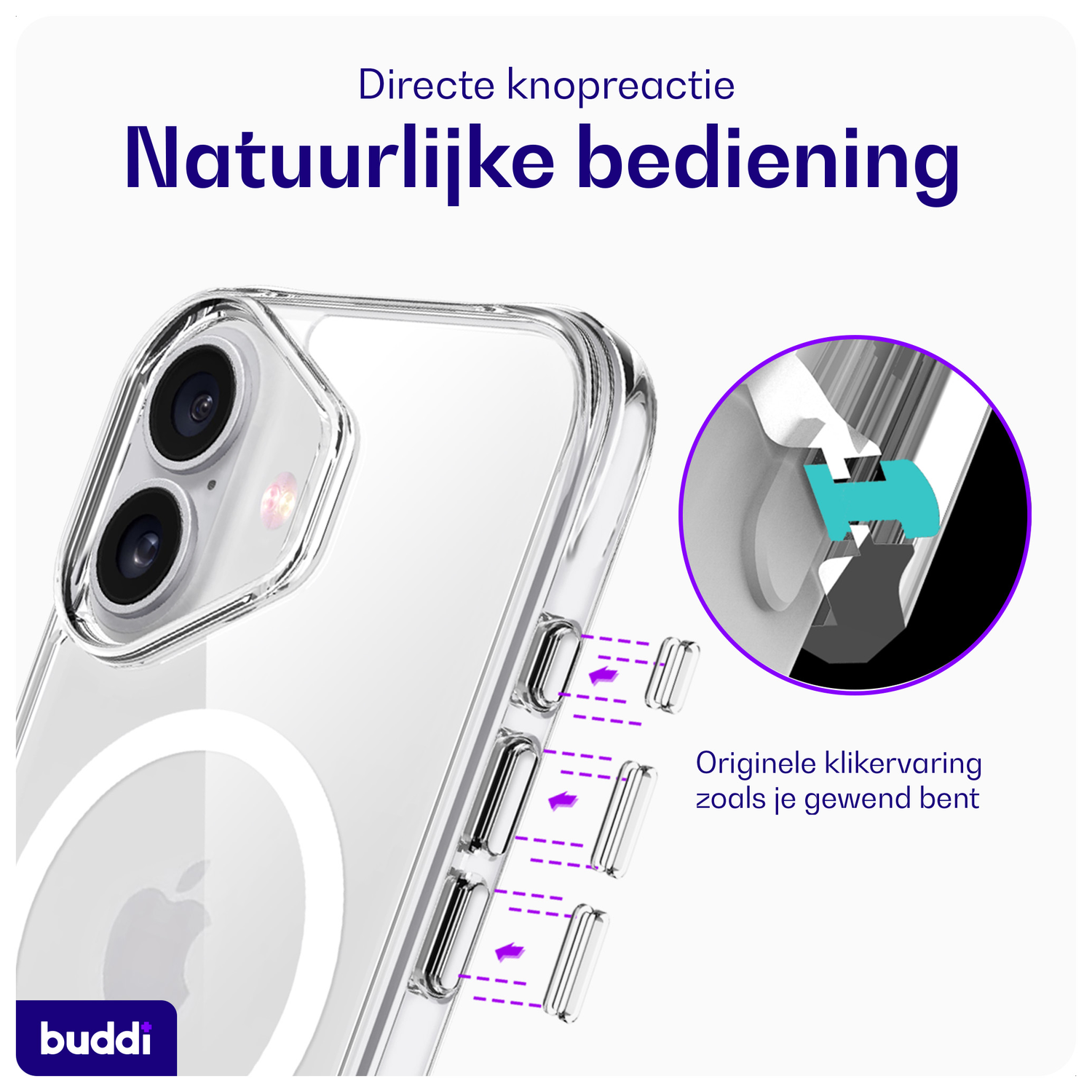 Buddi Core Apple iPhone 16 Hoesje MagSafe Back Cover Transparant afbeelding 5