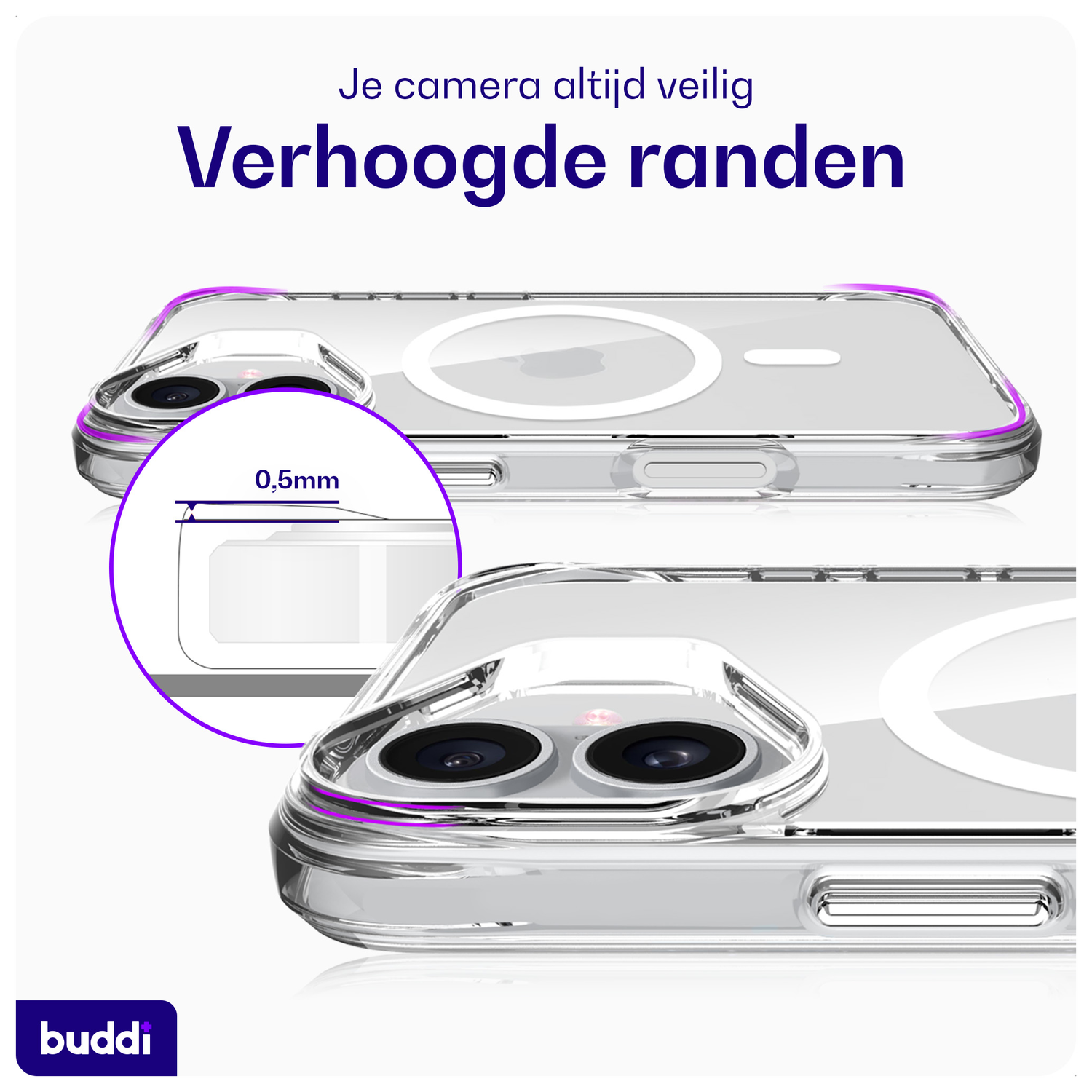 Buddi Core Apple iPhone 16 Hoesje MagSafe Back Cover Transparant afbeelding 7