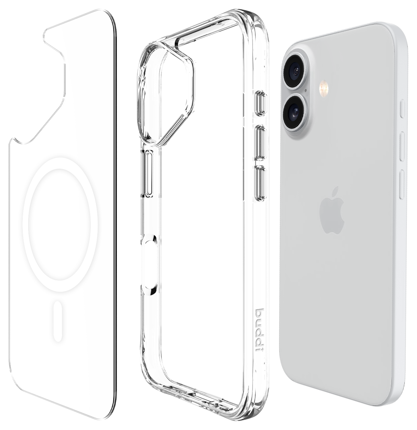 Buddi Core Apple iPhone 16 Hoesje MagSafe Back Cover Transparant afbeelding 9
