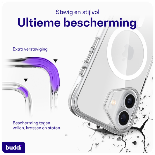 Buddi Core Apple iPhone 16 Hoesje MagSafe Back Cover Transparant afbeelding 2