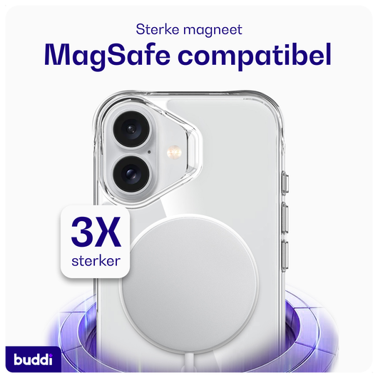 Buddi Core Apple iPhone 16 Hoesje MagSafe Back Cover Transparant afbeelding 3