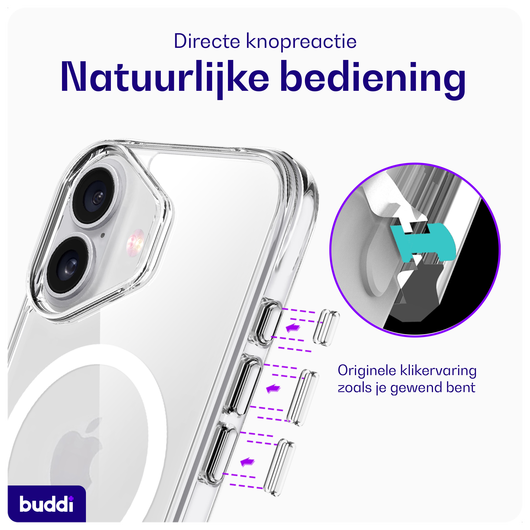 Buddi Core Apple iPhone 16 Hoesje MagSafe Back Cover Transparant afbeelding 5